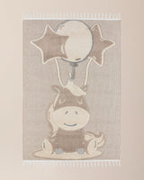 Alfombra de Polipropileno - Beige con Bordes con Flecos