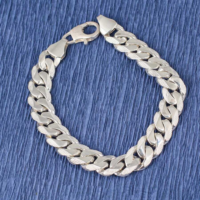Sterling Silver Patterned Link Bracelet - Modern Craftsmanship