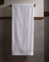 Luxury 100% Cotton Embroidered Bath Towel, White & Silver