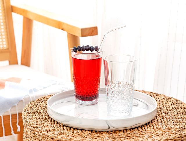 Clear Glass 4-Piece Water Tumbler Set - Modern & Versatile