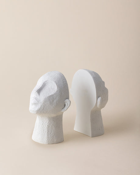 White Resin Bookend - Lucian Sculptural Home Decor Accent