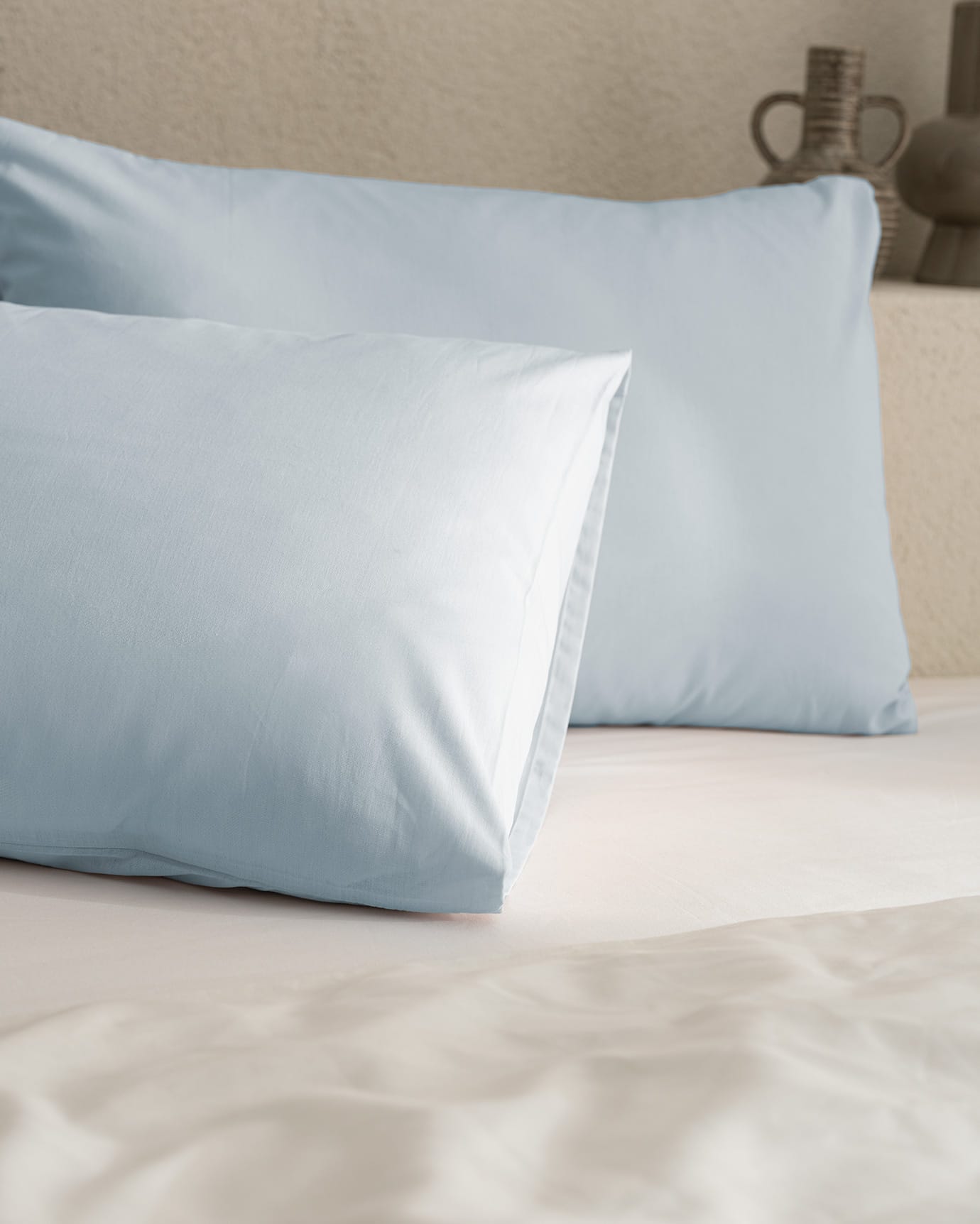 100% Cotton Ranforce Plain Pillowcase Set - 2 Pack
