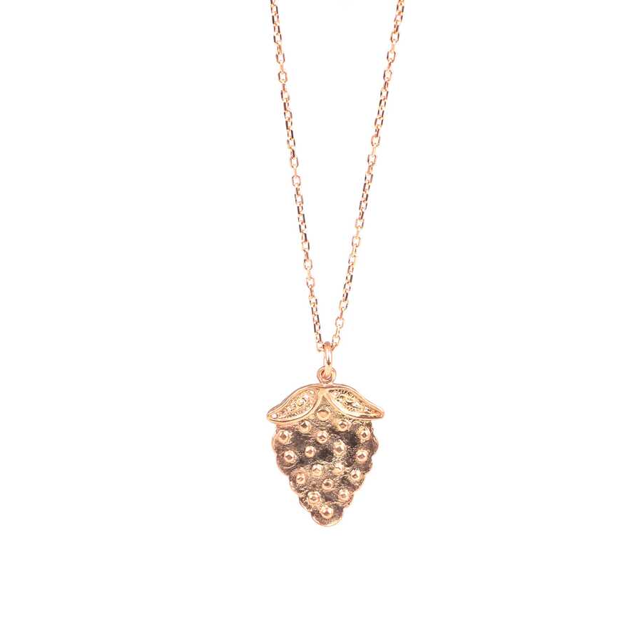 925 Sterling Silver Strawberry Pendant Necklace - Playful Charm