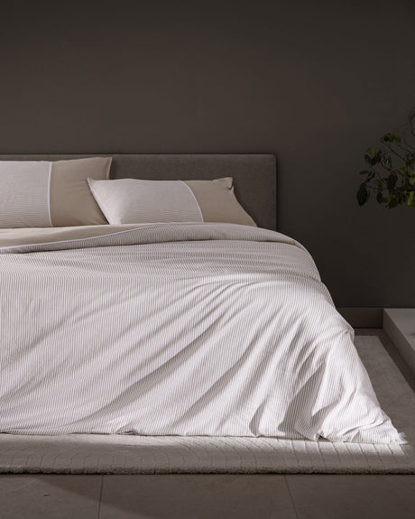 Luxury 100% Cotton Double Duvet Cover Set - Printed Satin