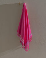 100% Cotton Double Face Turkish Bath & Beach Towel - Dark Pink