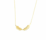Sterling Silver Double Acacia Leaf Pendant Necklace