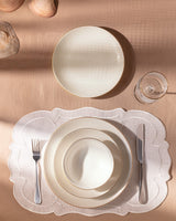 New Bone China 24-Piece Dinner Set - Hand-Applied Gold Rim