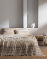 100% Cotton Muslin Duvet Set - Single, Yarn-Dyed & Fitted