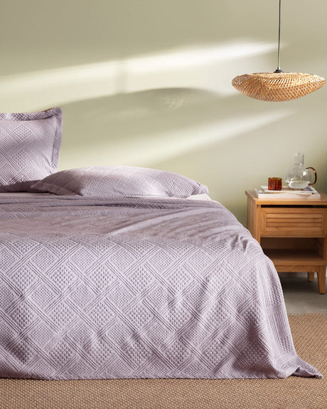 Pure Cotton King Bedspread - Elegant Triangle Stitching