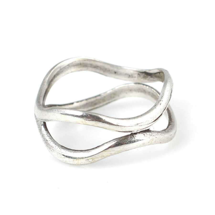 925 Sterling Silver Dual Design Ring - Contemporary Minimalist