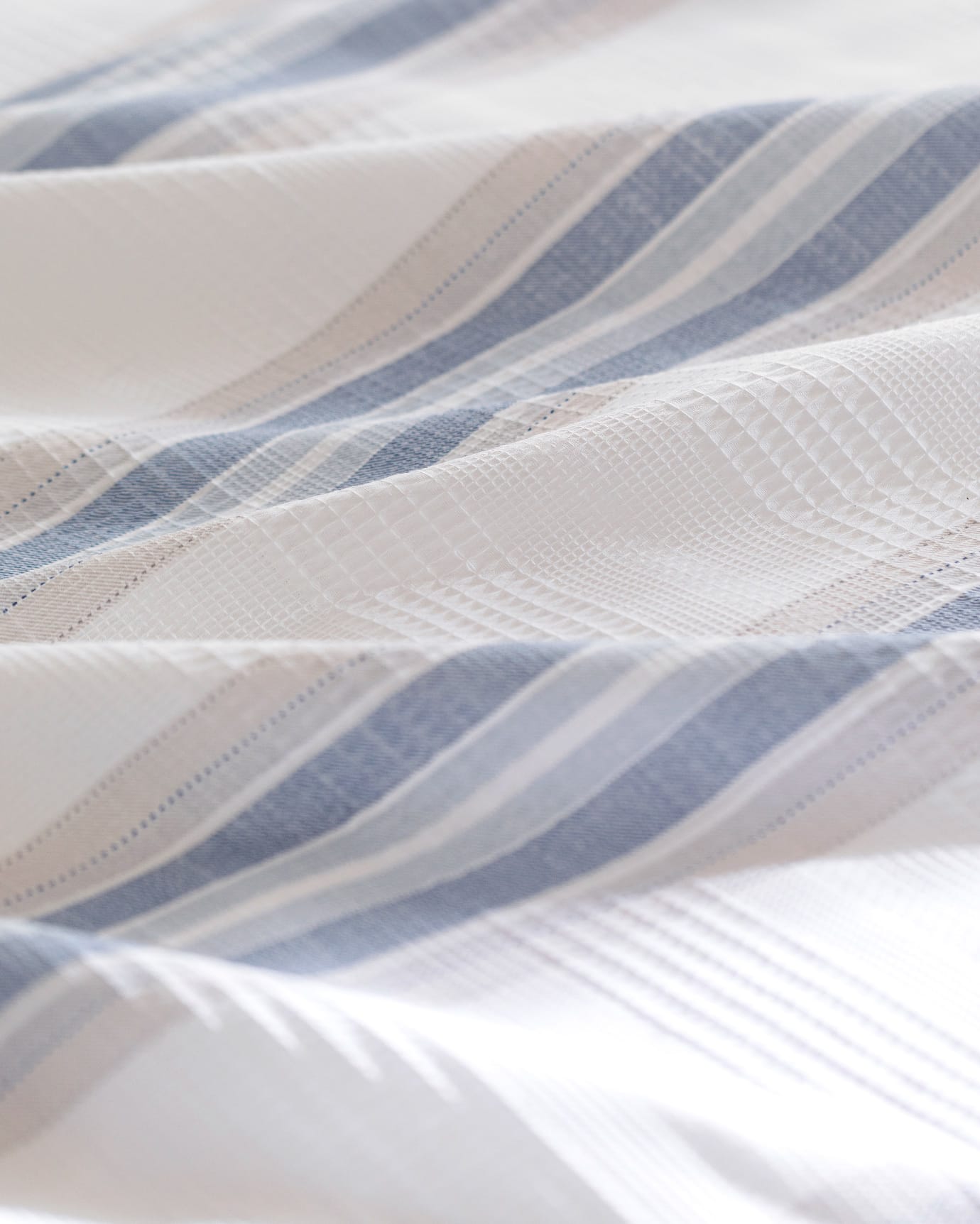 Juego de ropa de cama King Size Ecocell de algodón piqué estampado, azul marino gris