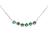 Sterling Silver 6-Row River of Light Necklace with Emerald Zircon