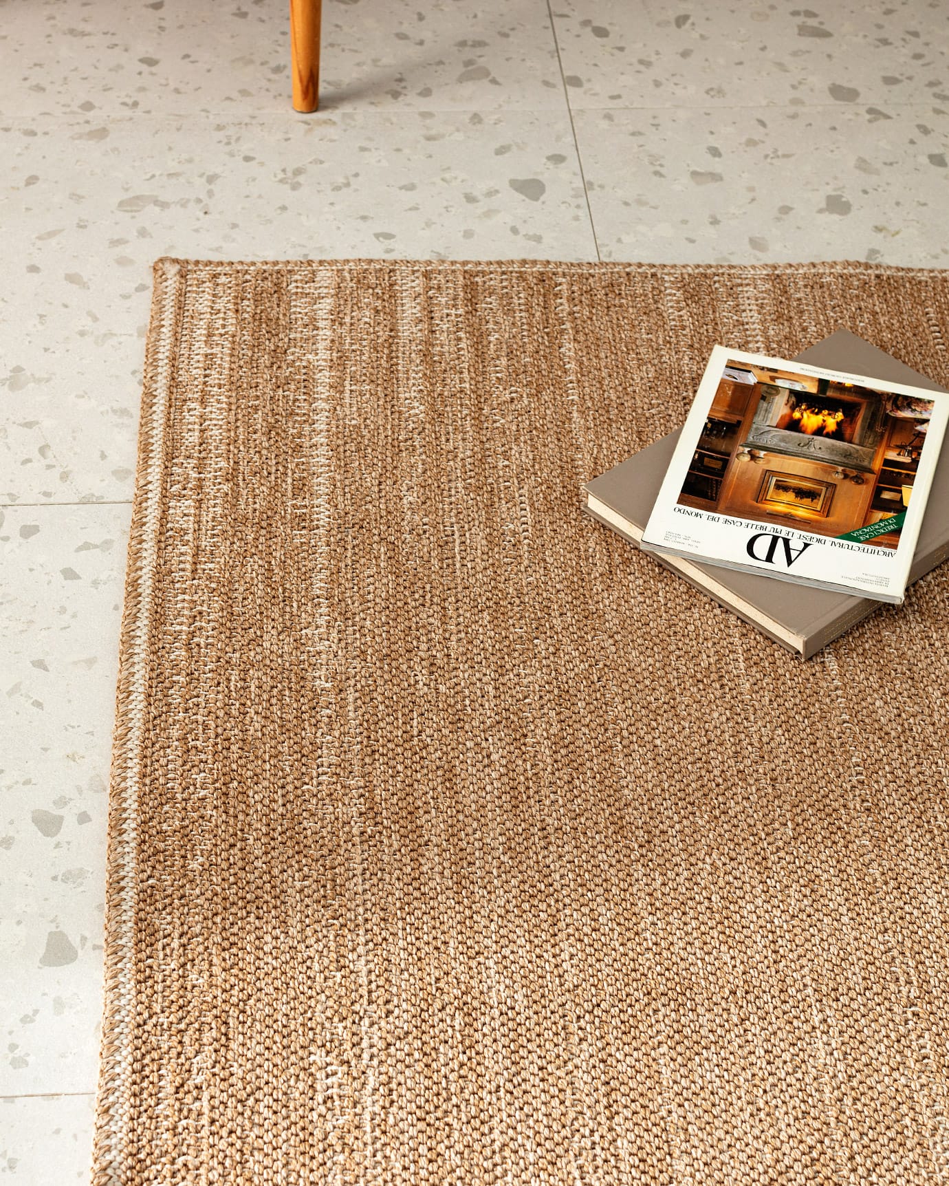 Durable Polypropylene Flatweave Rug - Melanee Beige & Ecru Design