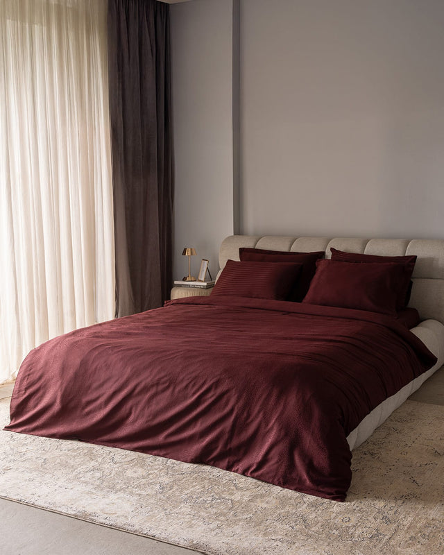 Jacquard Sateen Cotton Blend Duvet Cover Set - Auvergne Design