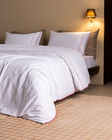 Premium Cotton Double Duvet Cover Set - Embroidered Elegance