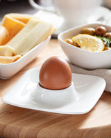 New Bone China Rectangular Egg Holder - Elegant White Design