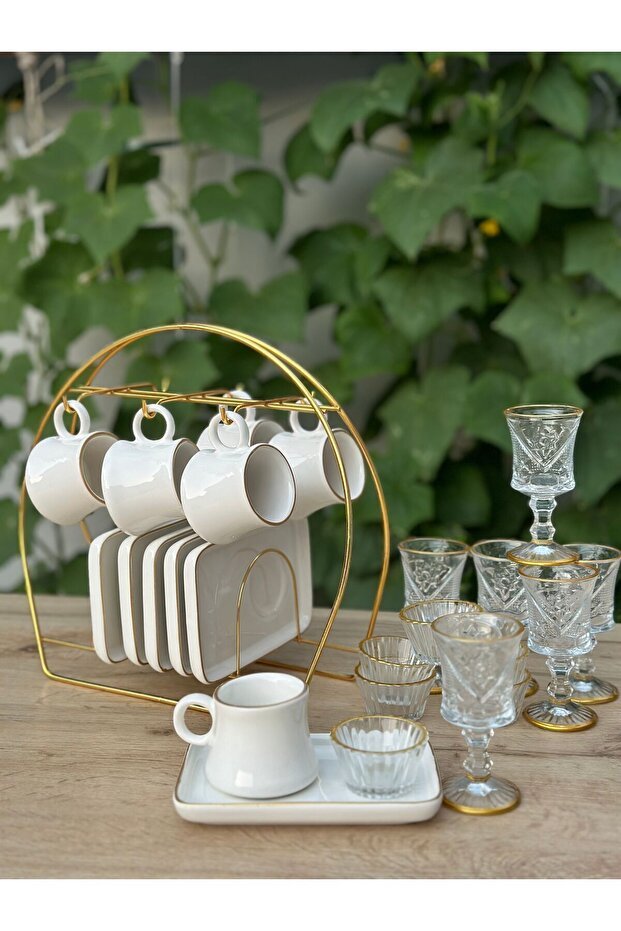 25 Piece Premium Gold Turkish Coffee Serving Set - Complete Collection - TryAladdin