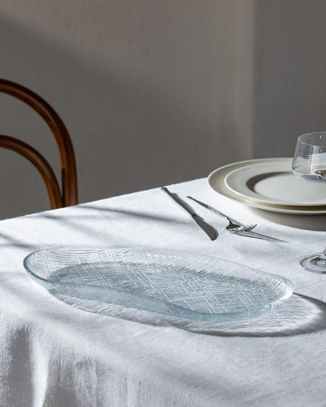 Clear Glass Oval Serving Platter - Modern Tableware Design