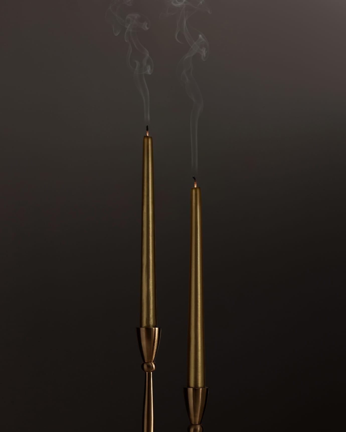 Decorative Wax Taper Candle - Luxurious Gold Ambiance