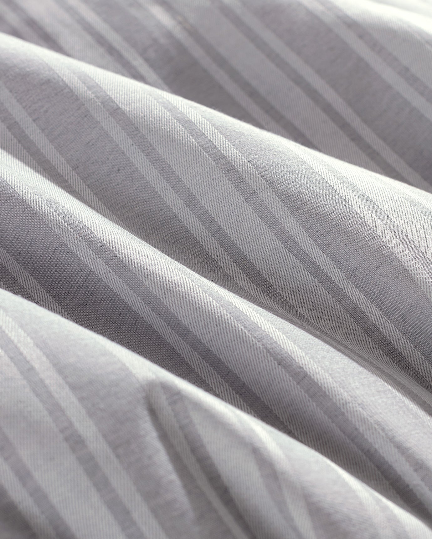 Cotton Blend Sateen Double Set - Elegant Striped Design