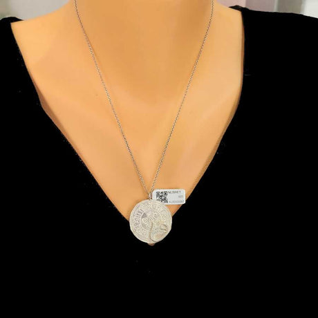Sterling Silver Ottoman Coin & Vav Letter Pendant Necklace