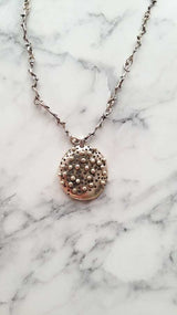 925 Sterling Silver Oval Cutout Pendant Necklace - Oxidized Finish