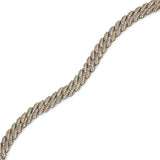 Sterling Silver Yellow Zircon Gourmet Chain Bracelet