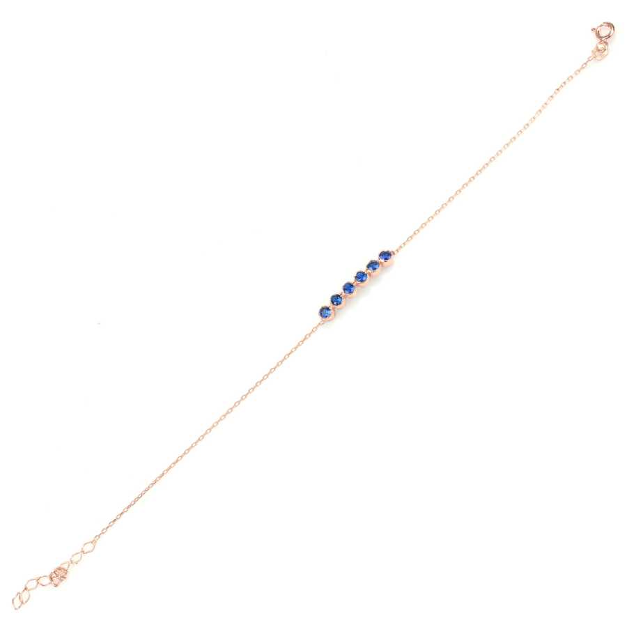Professional Grade Sterling Silver Sapphire 6-Row Bracelet
