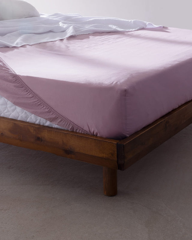 King Size 100% Cotton Ranforce Fitted Sheet - Dusty Rose