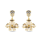 Sparkling Crystal Floral Earrings - Modern Cushion & Baguette Cut