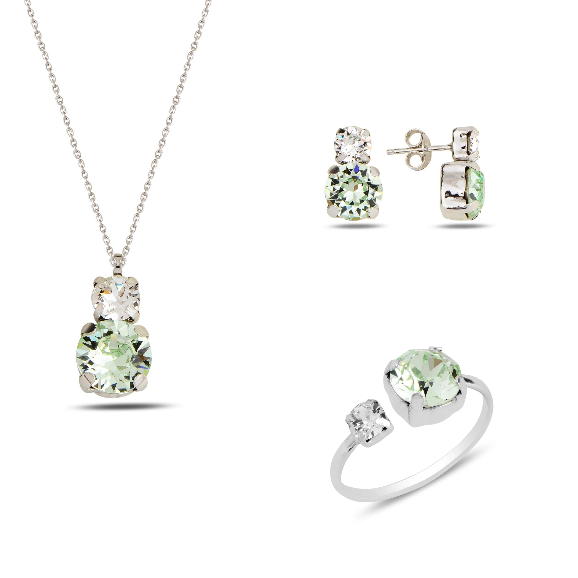 Ensemble de bijoux en argent sterling avec cristaux Swarovski - Élégance sans effort