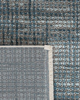 Weicher Polyester-Teppich – Modernes graues Krabbenmuster mit Fransenrändern