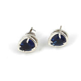 925 Sterling Silver Sapphire Zircon Teardrop Stud Earrings