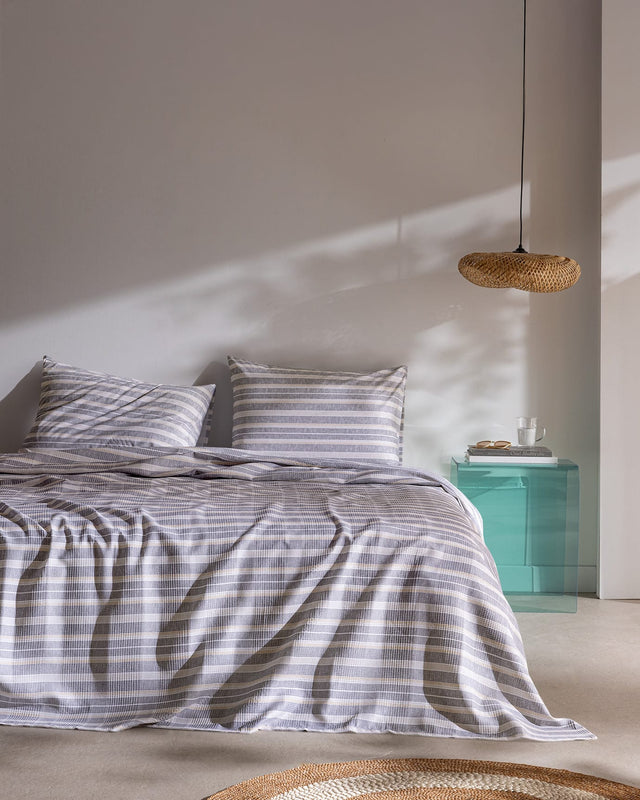 Double Cotton Lyocell Pike Set - Printed Grey/Beige