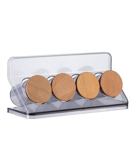 4-Piece Spice Jar Set - Smoke Grey Kitchen Seasoning Organizer