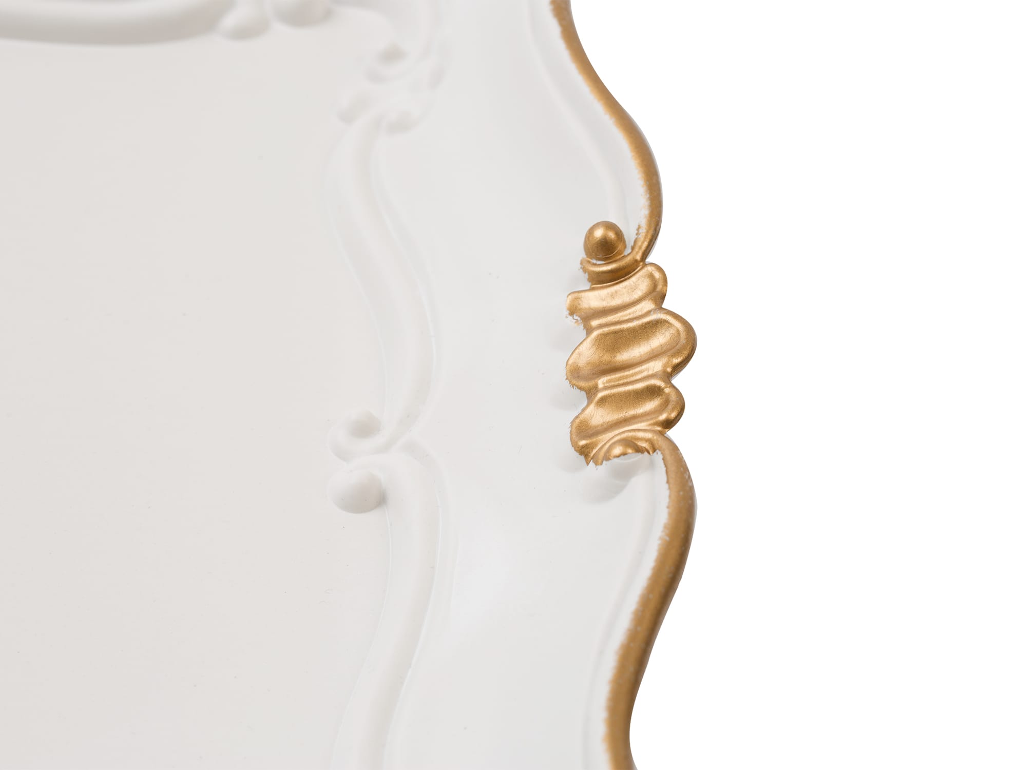Polyresin Serving Tray - Elegant Gold Leaf Design