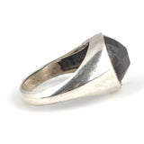 925 Sterling Silver Men's Ring with Polished Onyx Stone