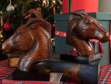 Ambition Decorative Metal Bookends Set for Shelves & Desks