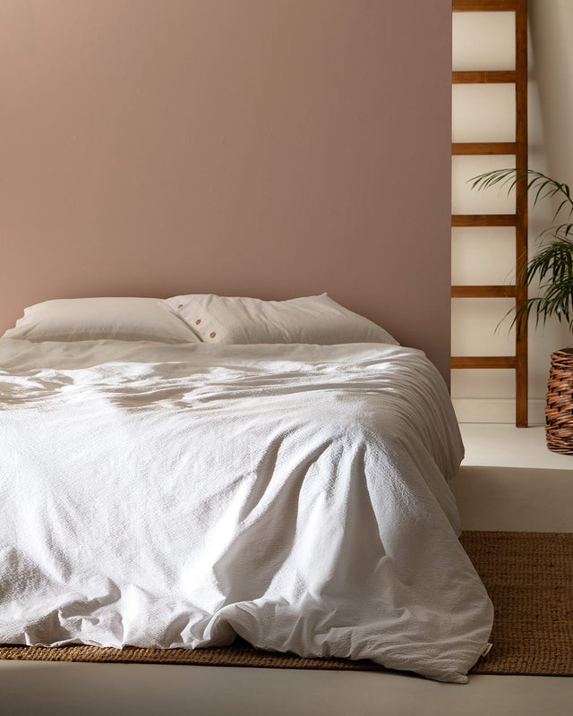 Garment Washed Textured Twin Duvet Cover Set