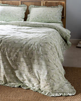 King Size 100% Cotton Ruffle Duvet Cover Set - Premium Bedding