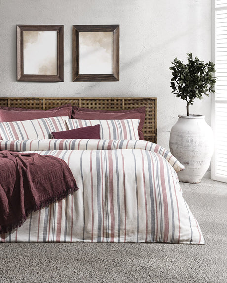 Full/Double Size Dobby Weave Duvet Cover Set - Textured Bedding