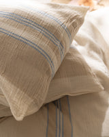 100% Cotton Muslin Double Duvet Cover Set - Yarn-Dyed, Soft & Breathable