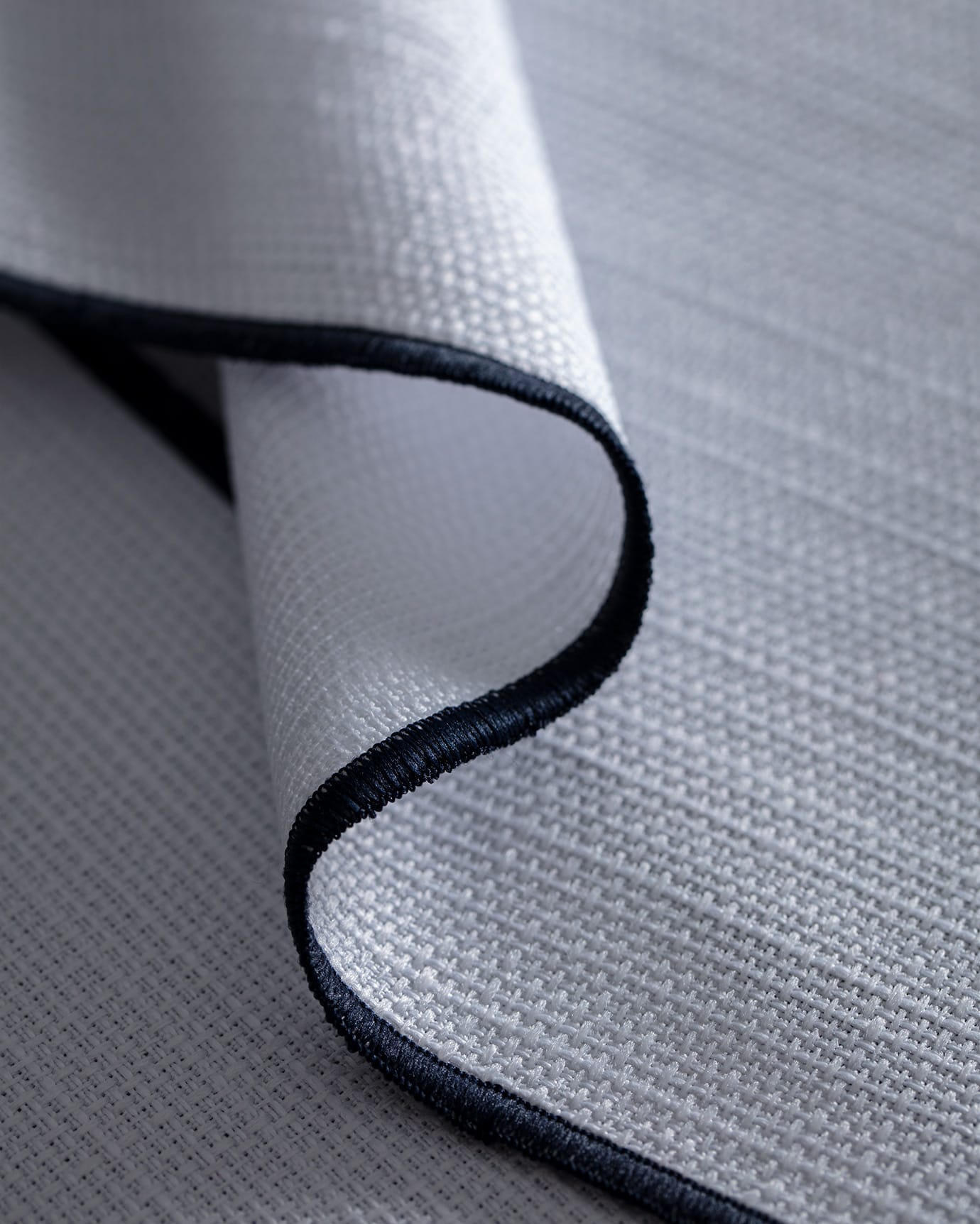2-Piece Dining Placemat Set - White & Navy Blue Table Mats