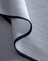 2-Piece Dining Placemat Set - White & Navy Blue Table Mats