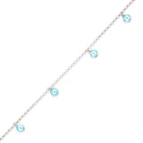 Premium 925 Sterling Silver Enamel Eye Bead Anklet