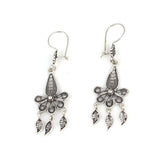 925 Sterling Silver Filigree Dangle Earrings - Handcrafted Design
