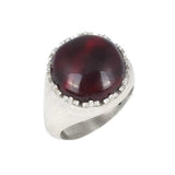 925 Sterling Silver Men's Ring - Claw-set Pressed Amber Stone