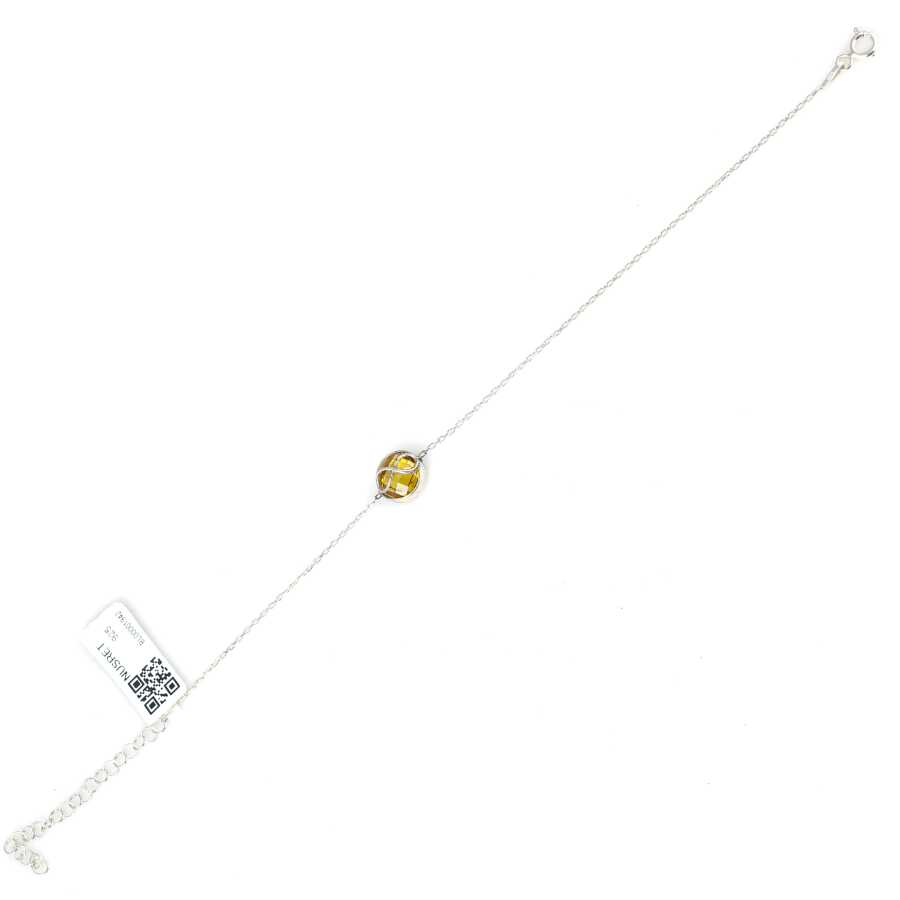 925 Sterling Silver Synthetic Citrine Infinity Bracelet