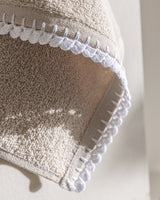 100% Cotton Hand Towel Set of 2 - Crocheted Edge Design