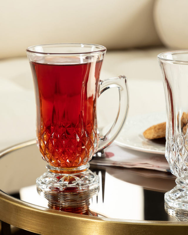 Glass 4-Piece Tea Cup Set - Modern Minimalist Design
